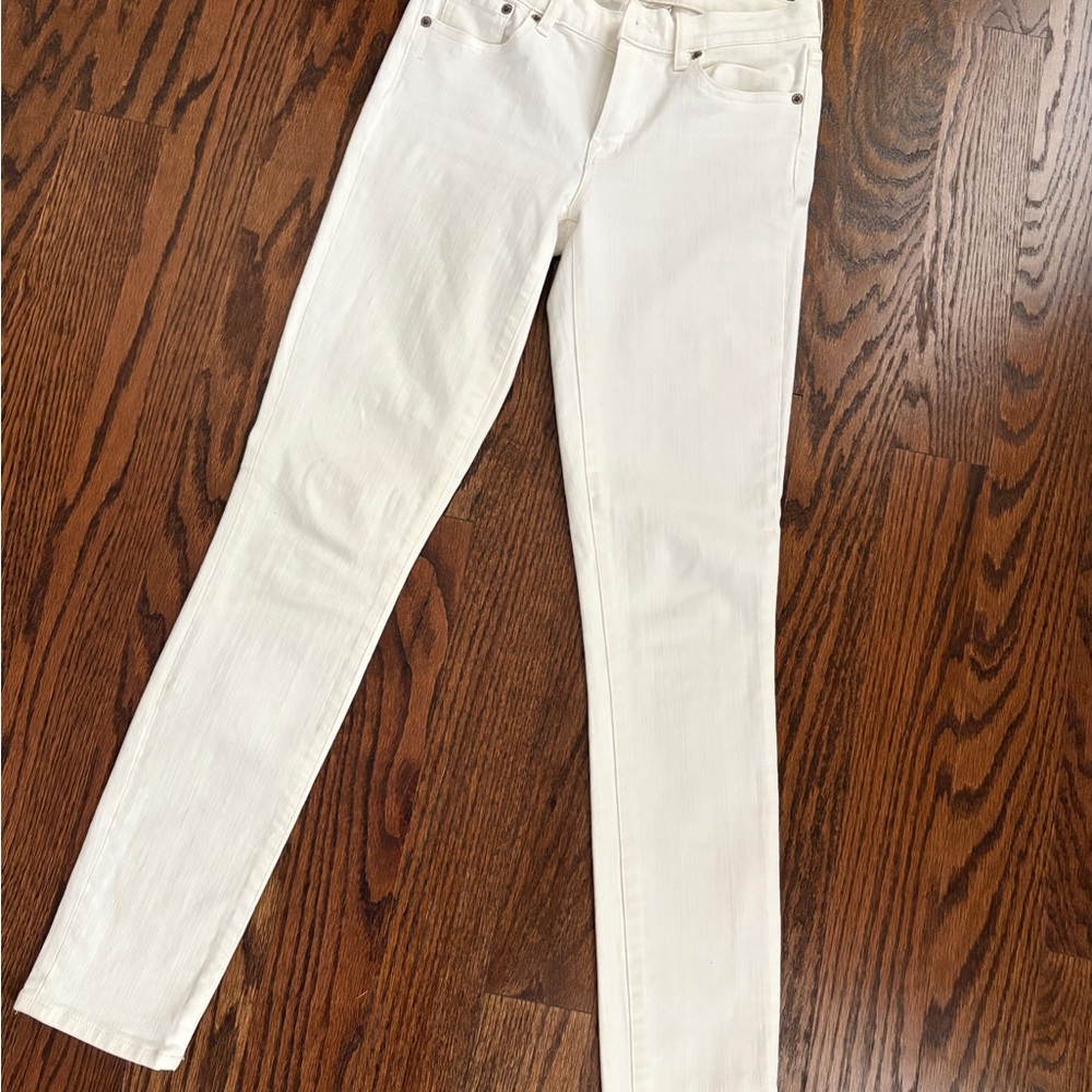 J. Crew 8” off white toothpick Skinny Jeans in size 25